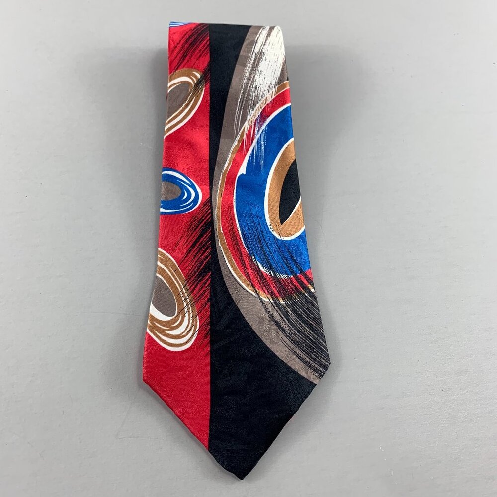 City Streets Red / Black Abstract Men's Tie 4" x 57"